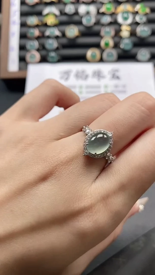银S925镶嵌戒指翡翠51511