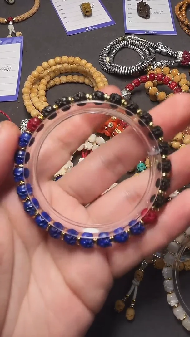 手串椰蒂Z***叔双拼半鄂骷髅手串7mm