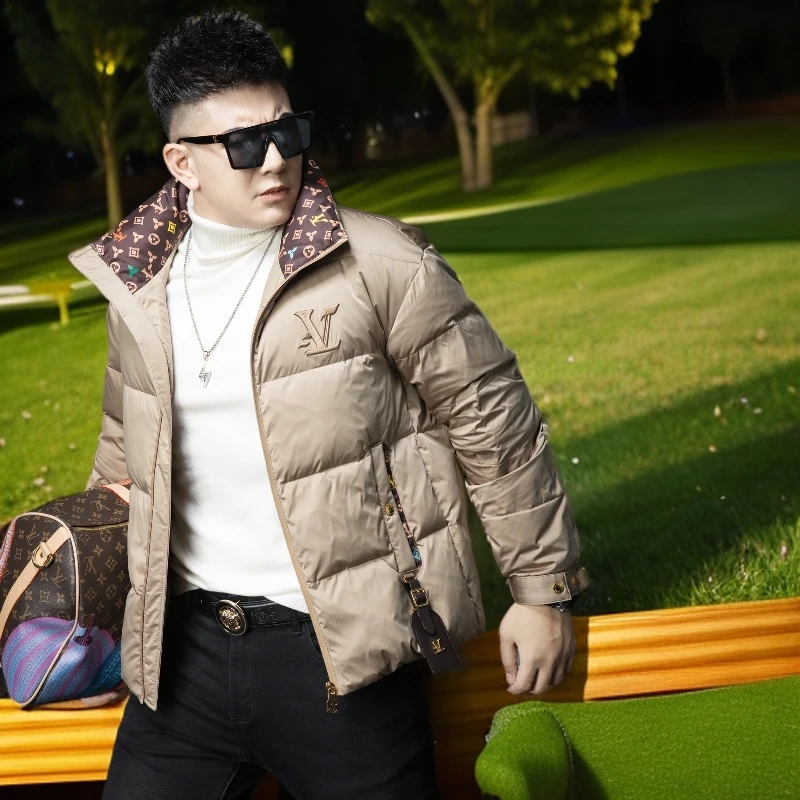 维斯克纳时尚潮牌轻薄立领羽绒服男士冬季新款防寒服短款外套上衣