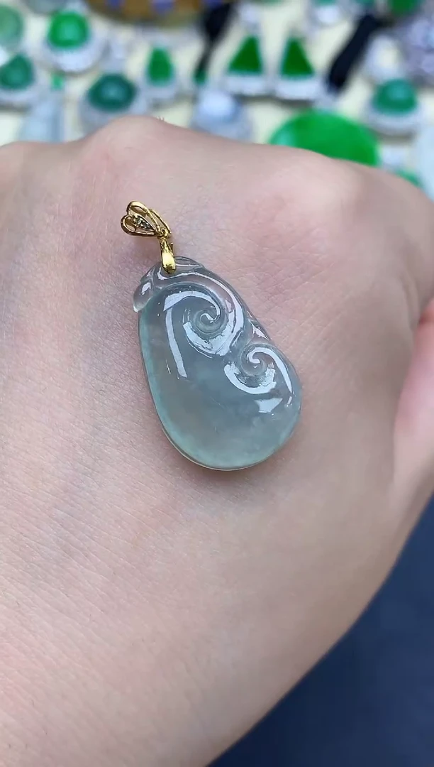 颈饰18K金镶嵌翡翠201-中国好珍宝