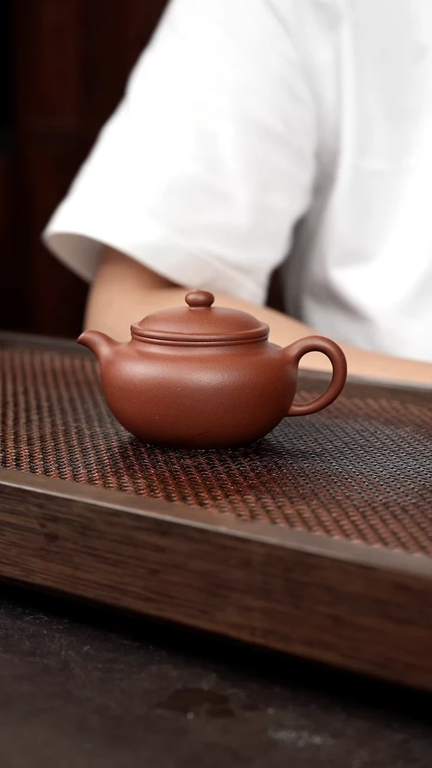 茶壶紫砂红皮龙永福莲子