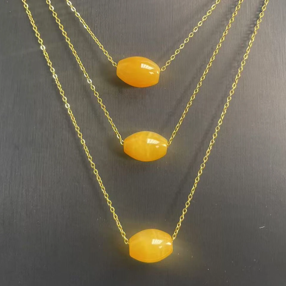 雅观珠宝 黄龙玉吊坠黄色珠珠 鸡油黄素款 多样性随机发其一