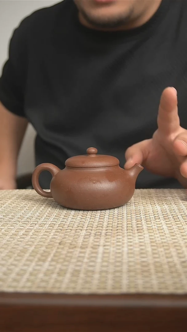 茶壶紫砂宜兴紫砂壶紫泥苹果壶200cc