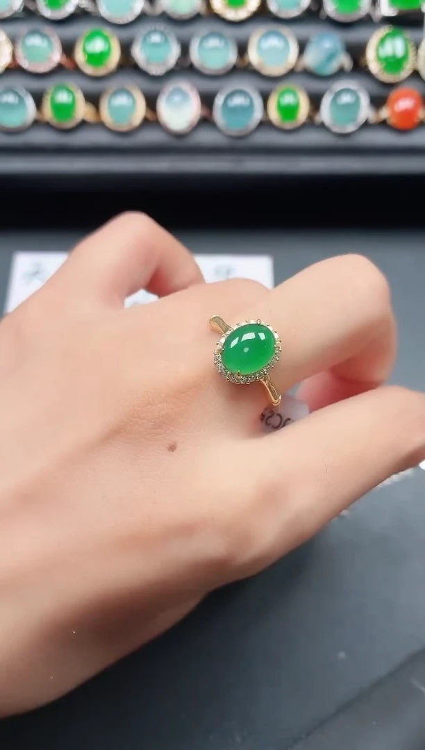 翡翠戒指银S925镶嵌11111