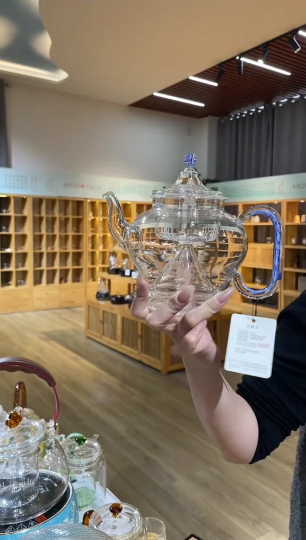 手工艺品玻璃罐玉凤尾鸿运壶蓝把啊