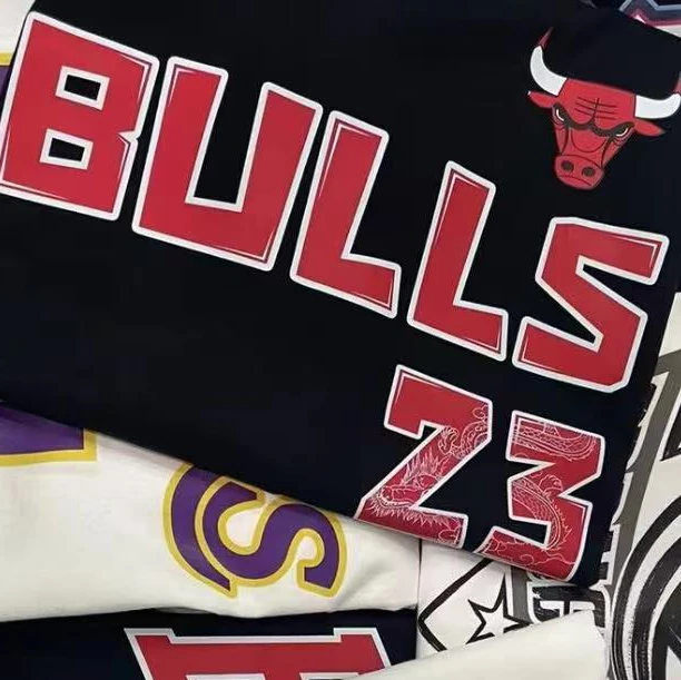 [一路向前]美式纯棉260克经典印花篮球夏季宽松运动T恤编号款