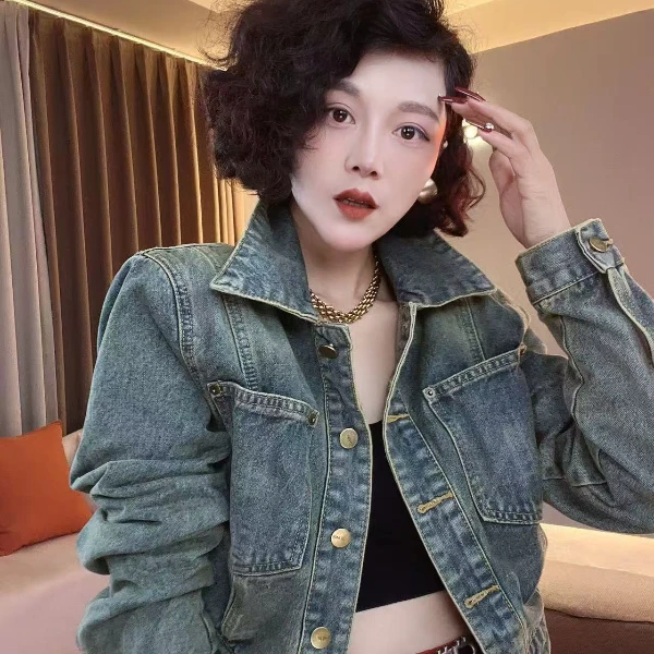 【耿老板2017#】复古港风牛仔时尚高级感女短外套小个子穿搭
