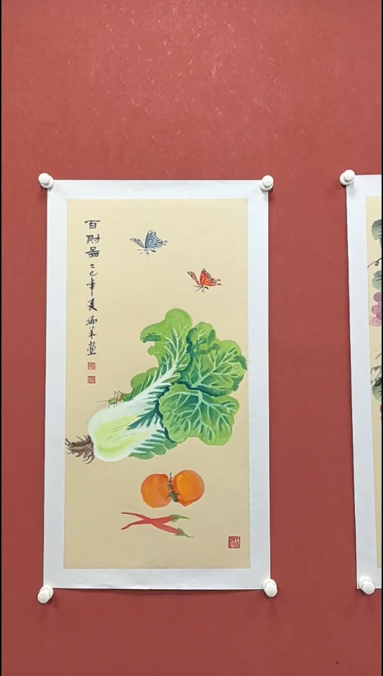 国画张瑞华 百财图 三尺