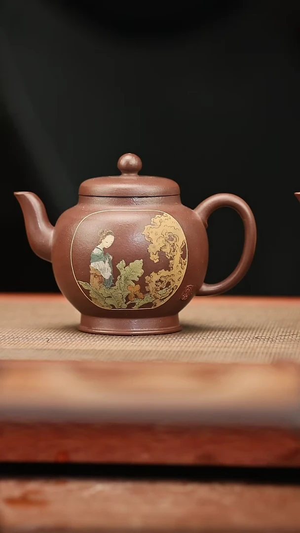 茶壶紫砂仕女图 220毫升 南州高仕