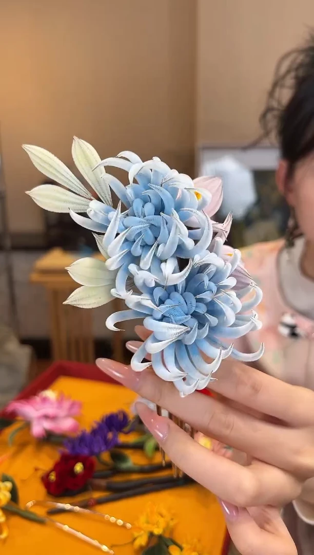 刺绣 非遗绒花（发饰）