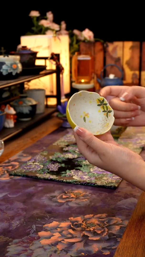 焦糖桂花内绘普洱杯··········