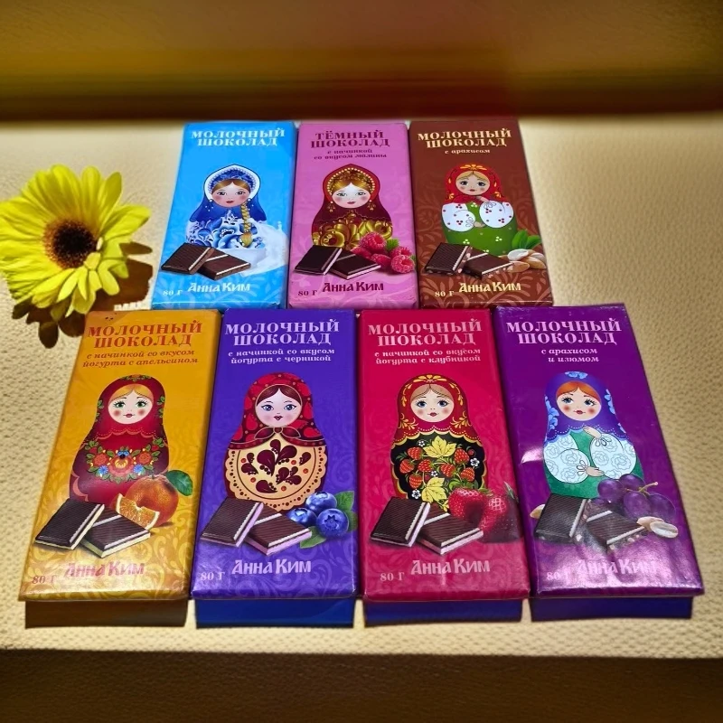 临期【12.08到期】80g米莲卡牌俄罗斯进口多口味巧克力套娃休闲零食