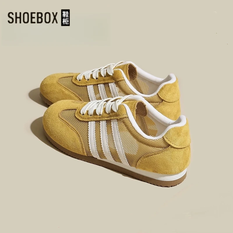 SHOEBOX/鞋柜透气网面德训鞋小白女鞋2025夏新款百搭休闲运动板鞋
