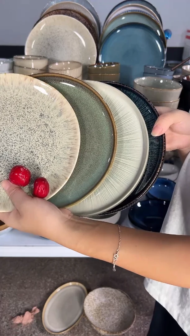 陶瓷外贸尾货瑕疵满20包邮X4 小盘组合