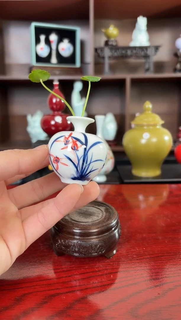 摆件瓷12.31晚微瑕小花瓶摆件迷你