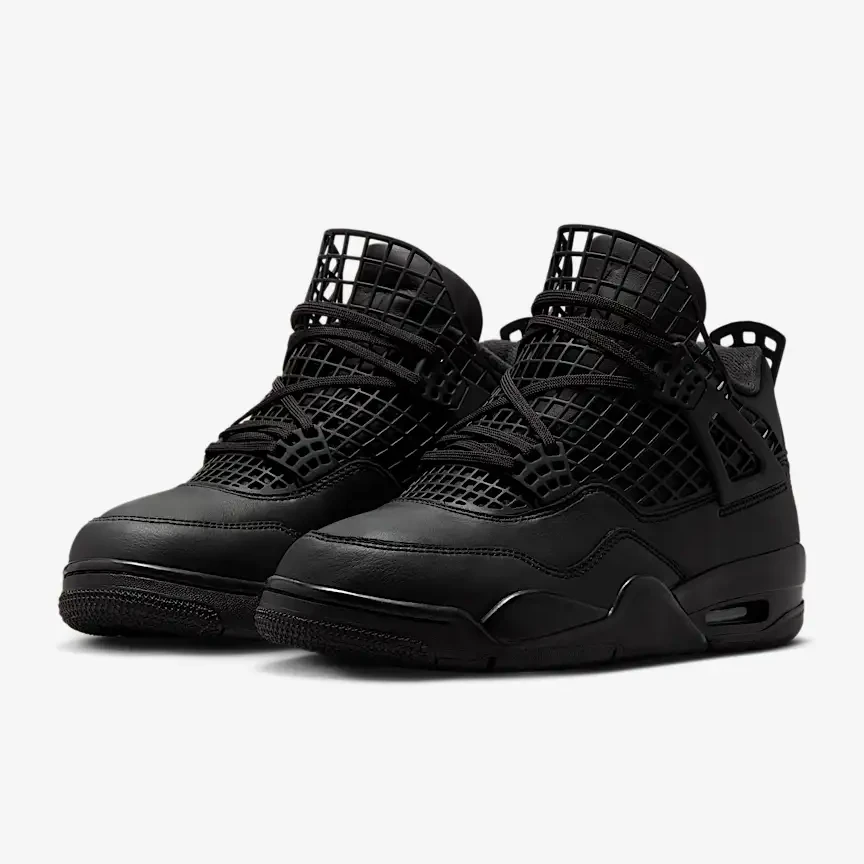 NIKE/耐克官方正品AJ4 NET黑猫男女同款高帮休闲运动鞋FN7251-001