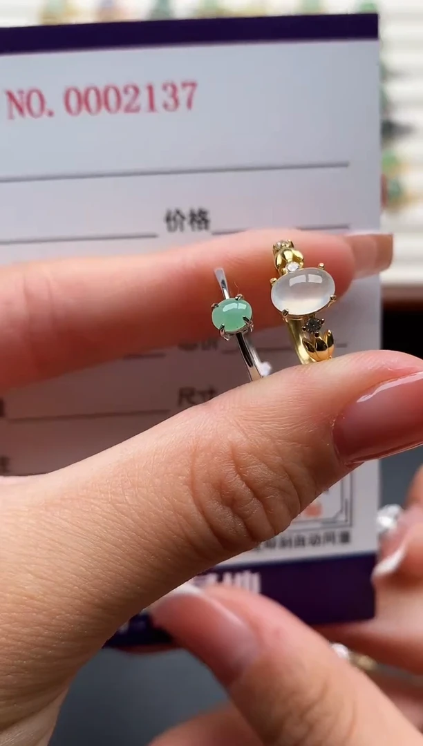 银S925镶嵌戒指翡翠22222222+1