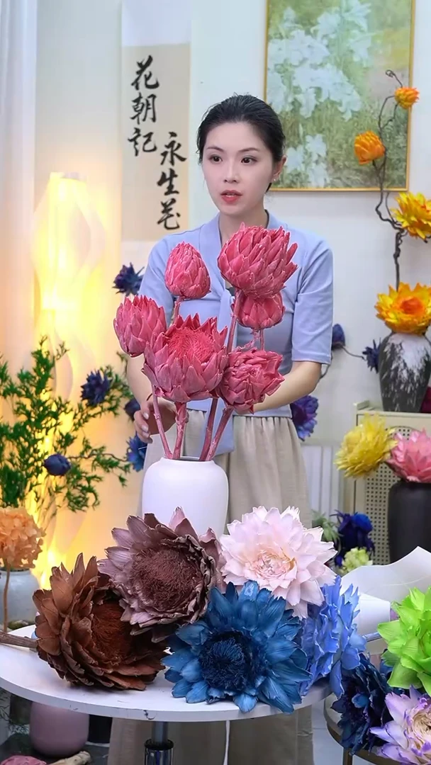 永生洋蓟玫粉5头送1头【叶片有伤】5248