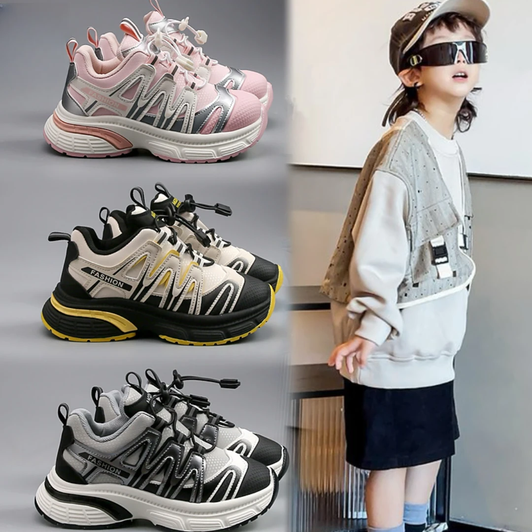 儿童2025秋季运动鞋中大童轻便跑步透气百搭软底老爹鞋