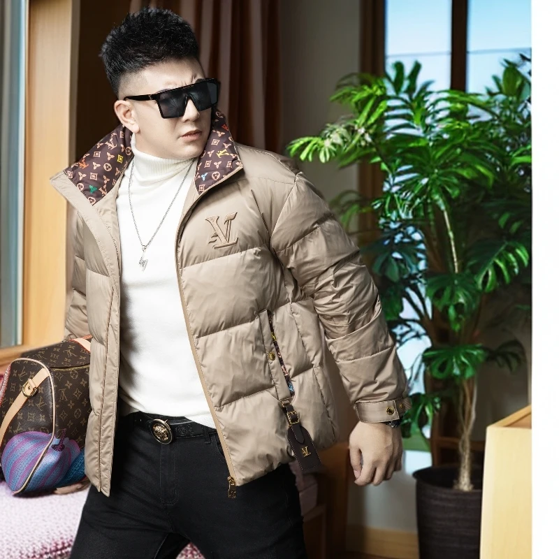 娜罗普西时尚潮牌轻薄立领羽绒服男士冬季新款防寒服短款外套上衣
