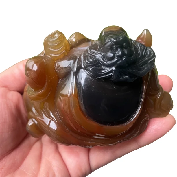 玛瑙玉髓精工俏色钟馗小摆件