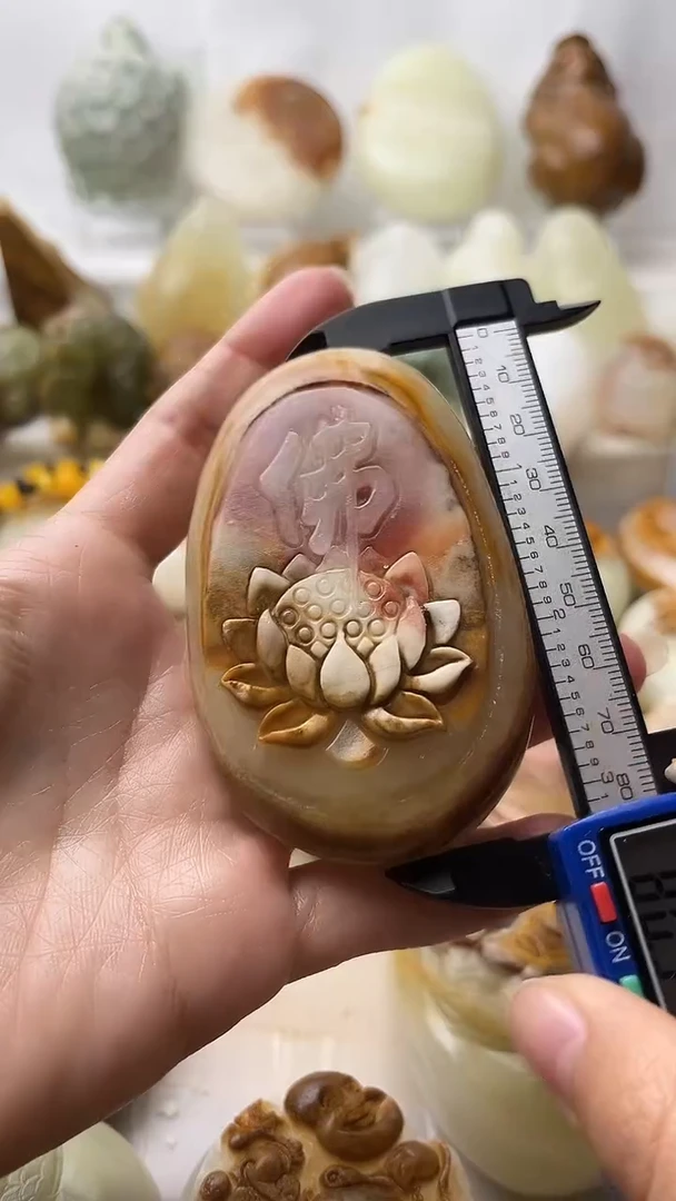 石材古青石棉纹正常不退换佛莲花