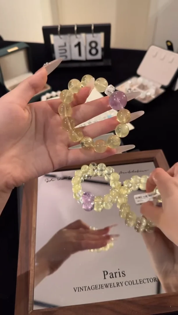 水晶手链合金黄水晶x2068