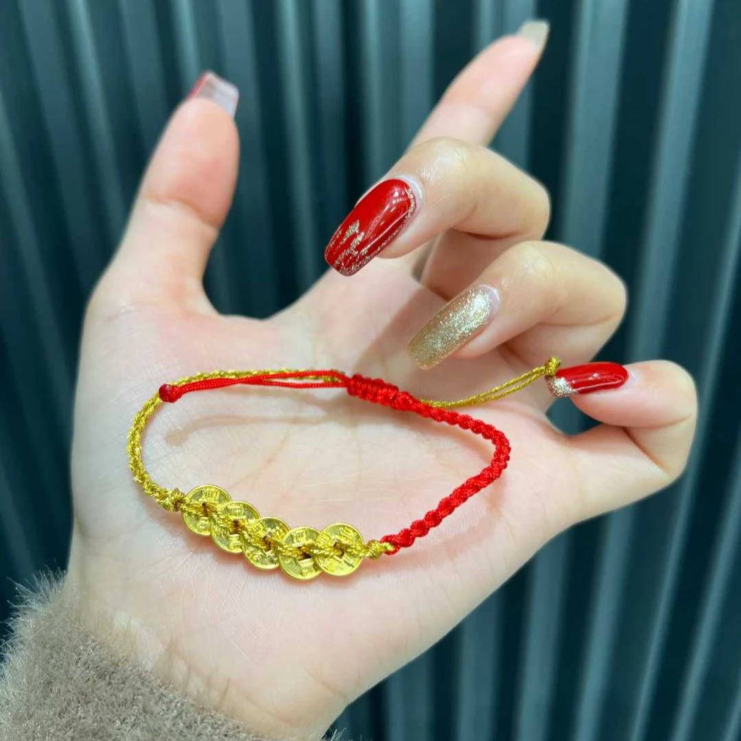 足金999五帝币手绳