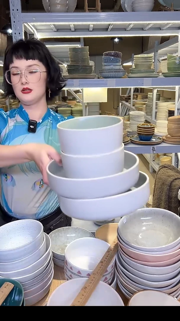 瓷160外贸尾货高温釉下彩陶瓷餐具默认微瑕