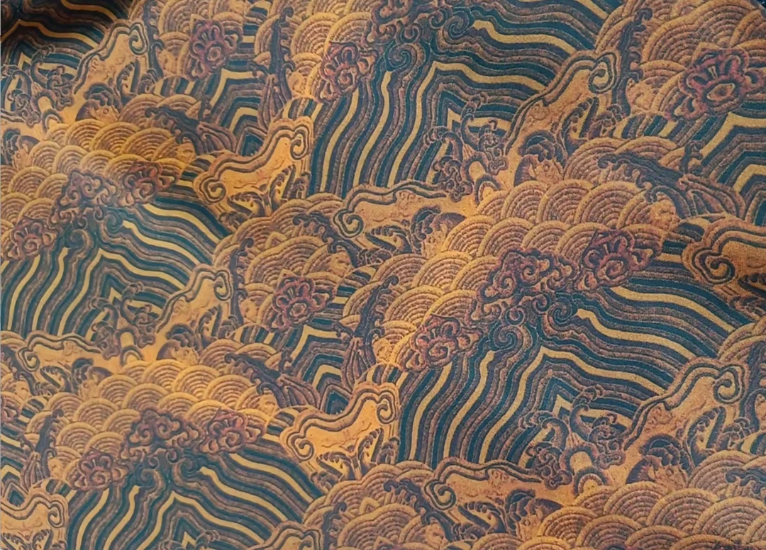 皮子 瀚海金浪  布头 高清数码印花      纠结颜色慎拍