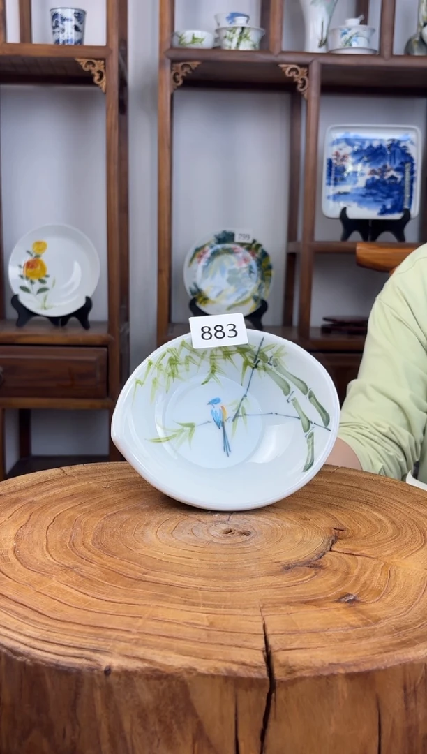 瓷国韵瓷坊-手工手绘水滴碗883