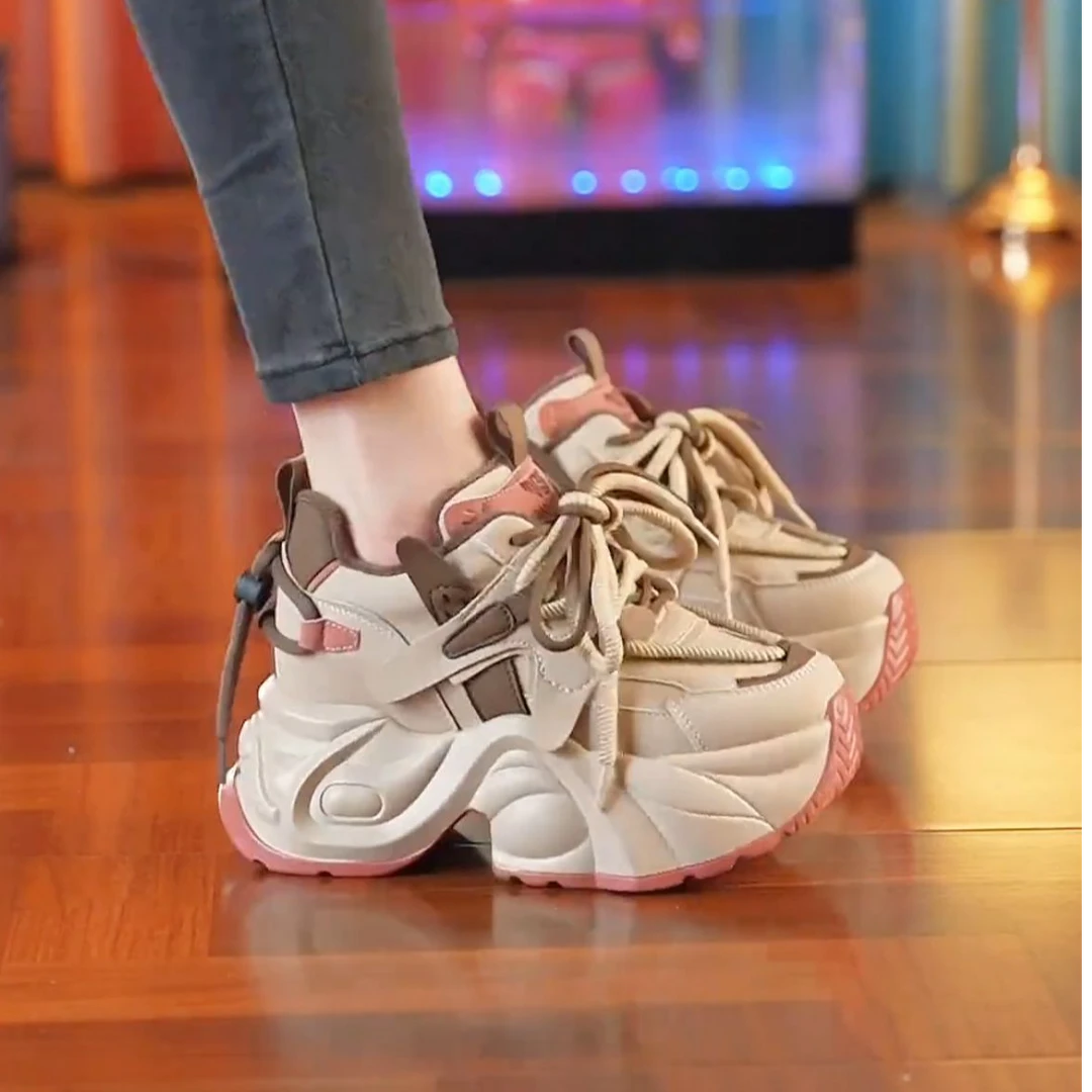 【LXQ】增高8CM2025新款时尚潮流高能感百搭气质女鞋老爹鞋913