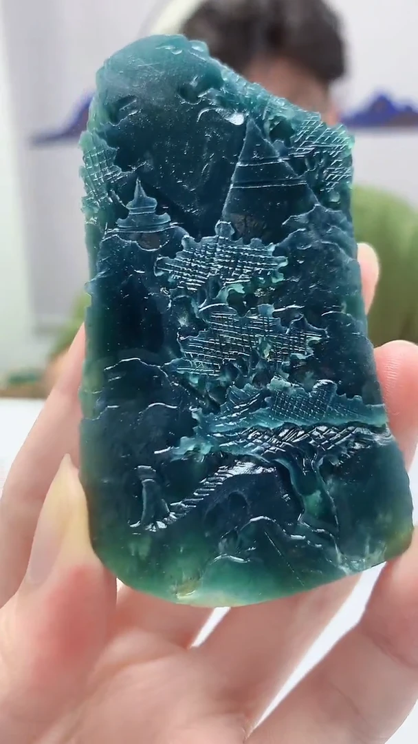 【闪购商品】定制翡翠未镶嵌4688zm-毛货挂件13山水