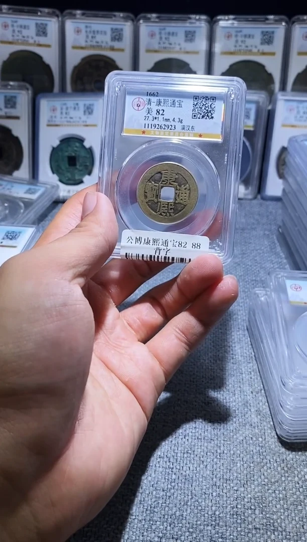铜A042龙公博康熙通宝背字82分一枚背东2923