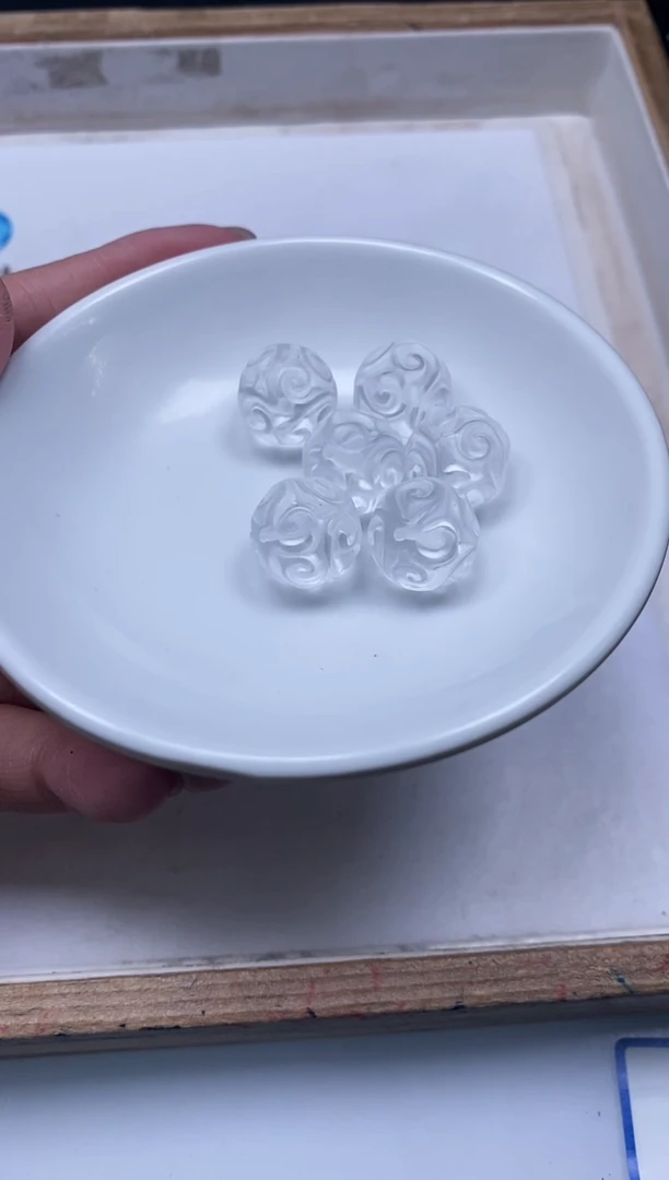 未镶嵌颈饰水晶D439 白水晶 回纹珠1个9.9元