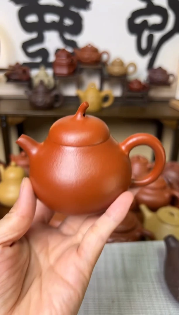 茶壶朱泥不****水茄瓜壶150CC