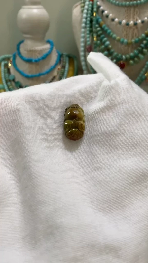 未镶嵌绿松石珠宝半成品18*10mm无相佛