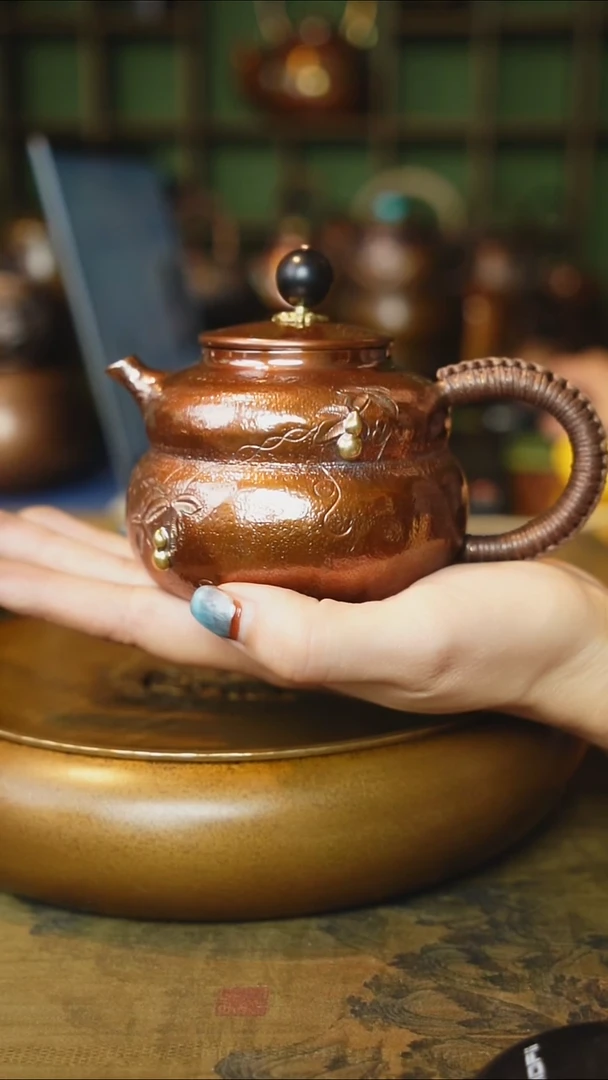 枣红色葫芦泡茶壶冲之