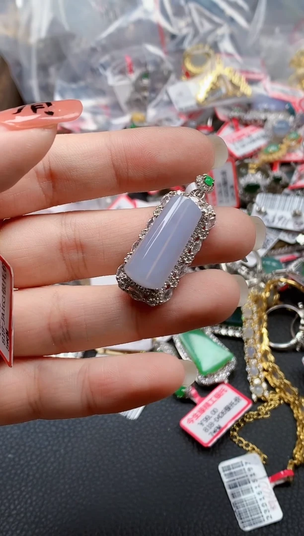 银S925镶嵌戒指翡翠天然A货缅甸翡翠