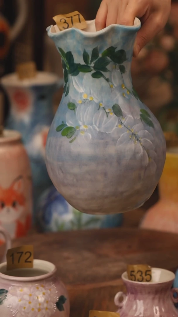 陶瓷377景德镇设计师手作花器摆件侘寂风