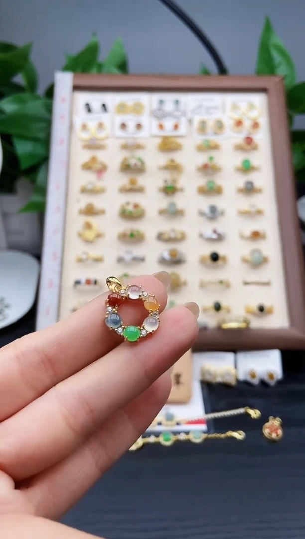 颈饰银S925镶嵌翡翠12