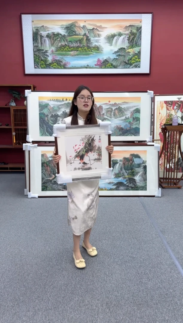 国画手绘  斗方  48*48