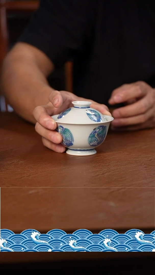 盖碗景德镇陶瓷纯手工手绘