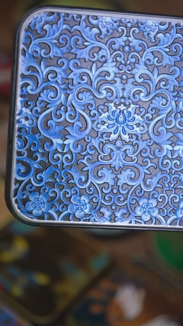 壹藏贰宝蓝宝相杯垫一片