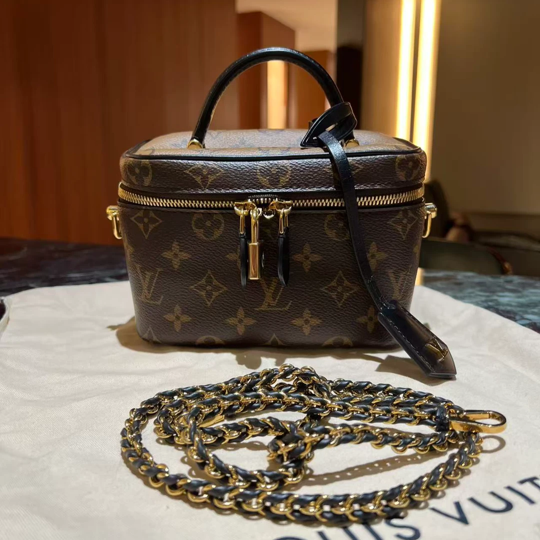 95新 LouisVuitton/路易威登 LV 老花拼色化妆盒