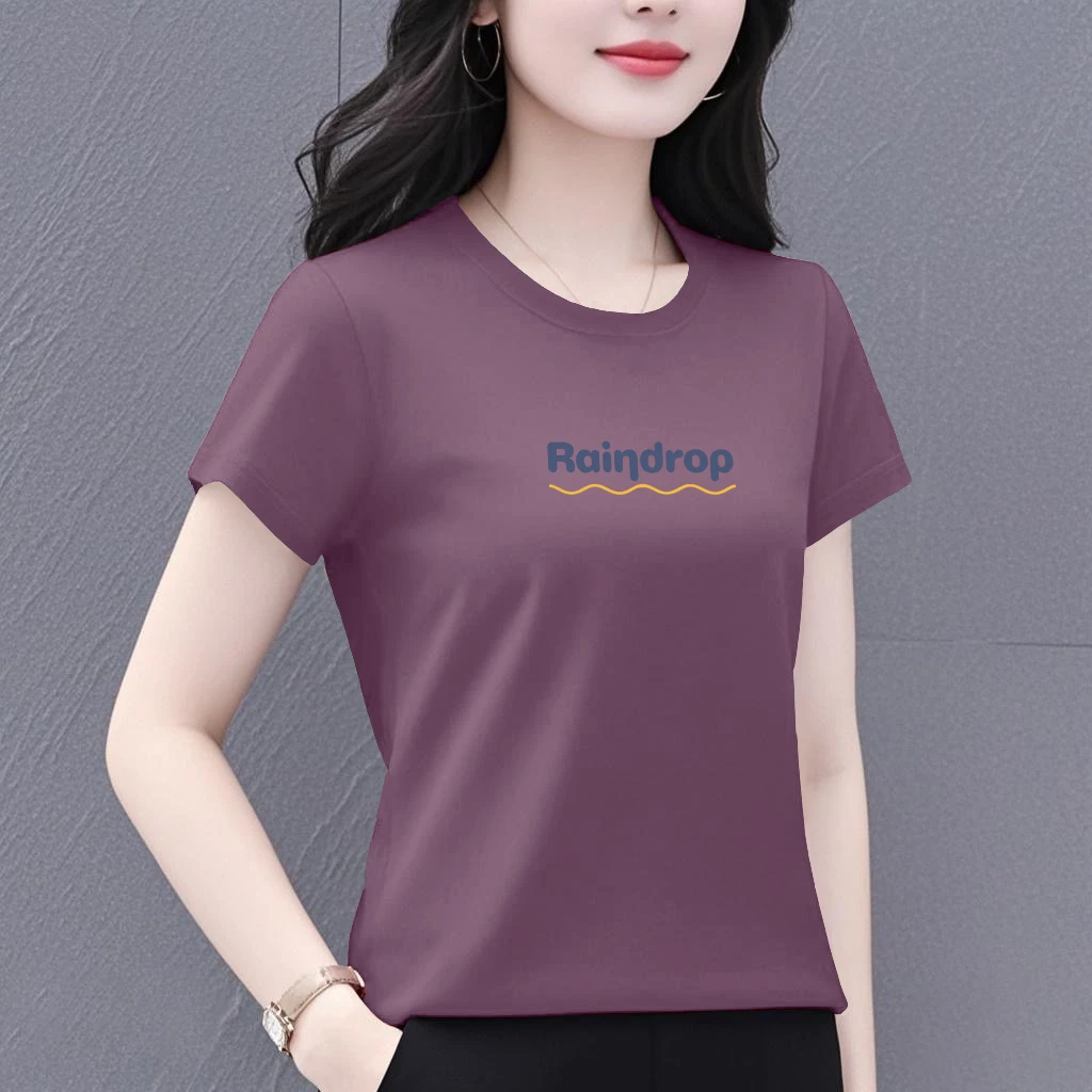 宽松大码圆领印花时尚休闲百搭2025新款夏季短袖t恤女士显瘦上衣