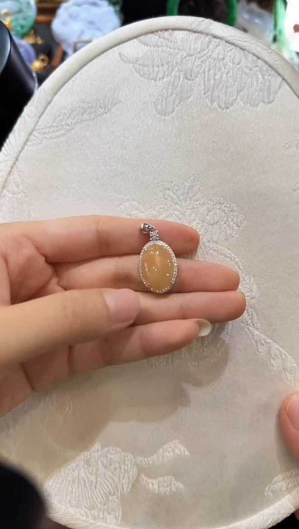 翡翠银S925镶嵌颈饰国风