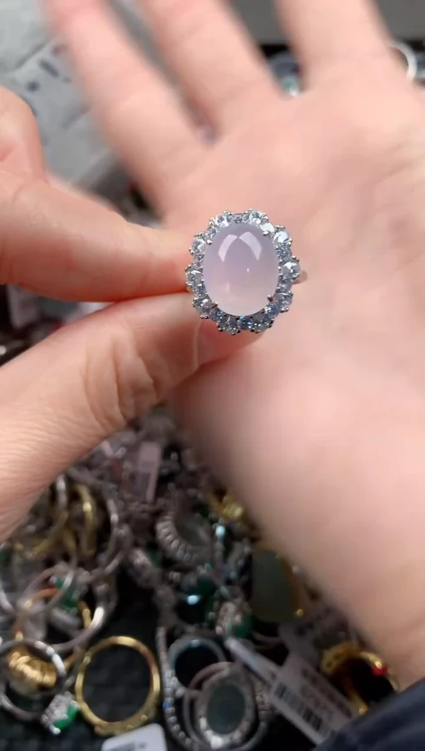 银S925镶嵌戒指翡翠3      1