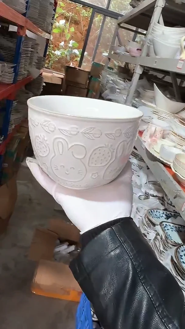 陶瓷兔子面碗 微瑕凑满20元包邮