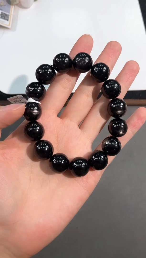 手串辉石未镶嵌82号毕业级满十字金运石单圈15mm